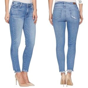 EUC PAIGE Hoxton Crop Atterbury with Back Hem Distressing